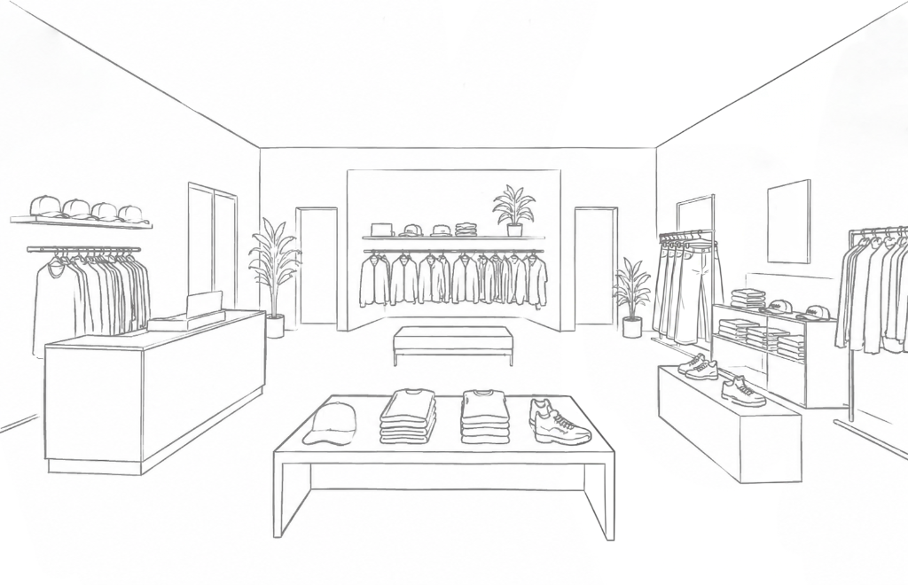 Boutique storefront sketch
